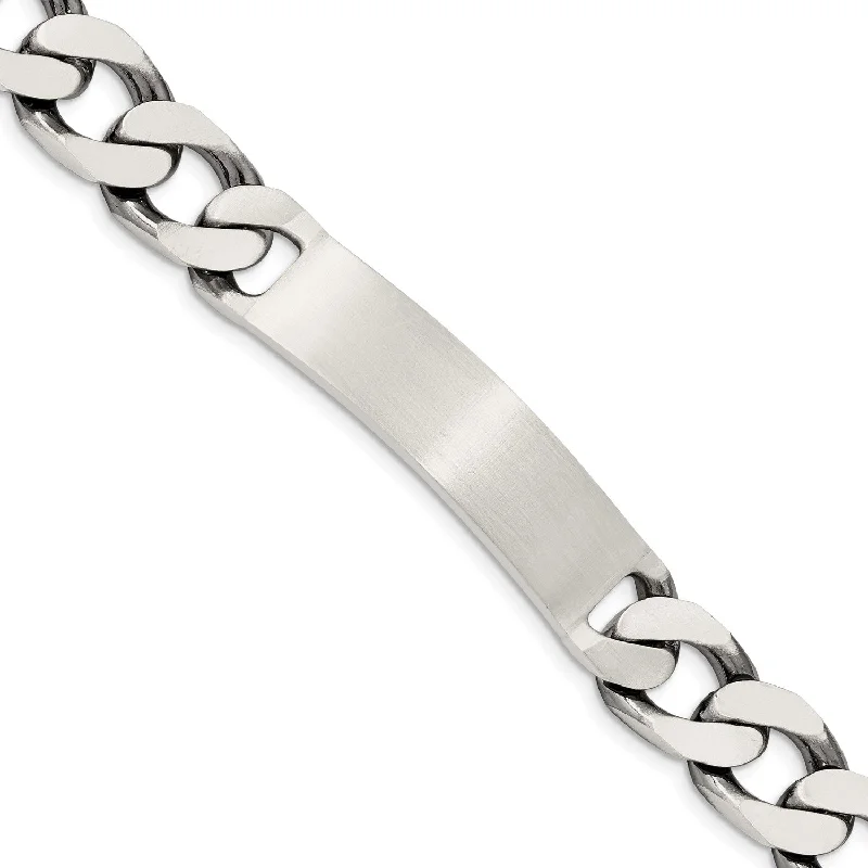 Sterling Silver 8.5-inch 10MM Lobster Clasp Curb ID Bracelet