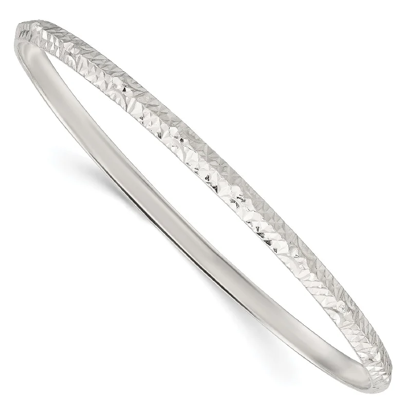 Sterling Silver 8-inch 3.75MM Bangle Slip-On Bracelet