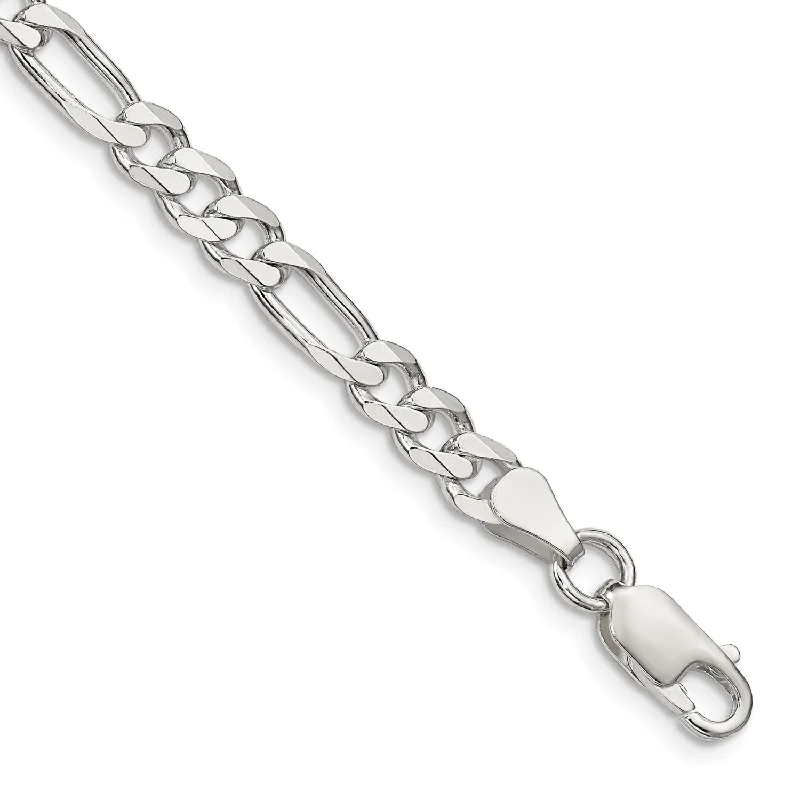 Sterling Silver 8-inch 5.5MM Lobster Clasp Figaro Bracelet