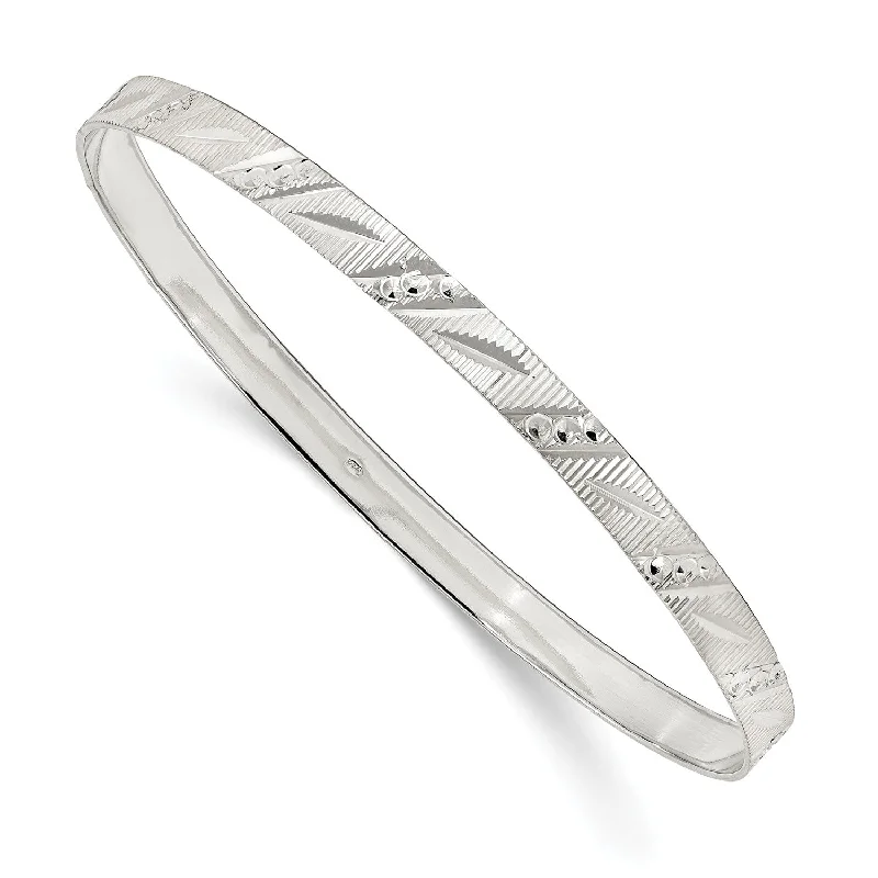 Sterling Silver 8-inch 5MM Bangle Slip-On Bracelet