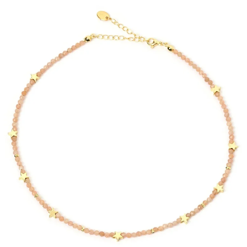 Superstar Gemstone Necklace - Rose Quartz