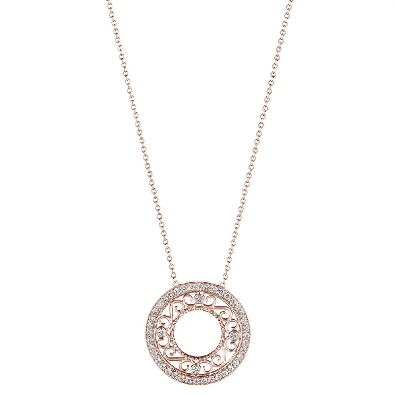 Verragio 18k Diamond Filagree Circle Pendant