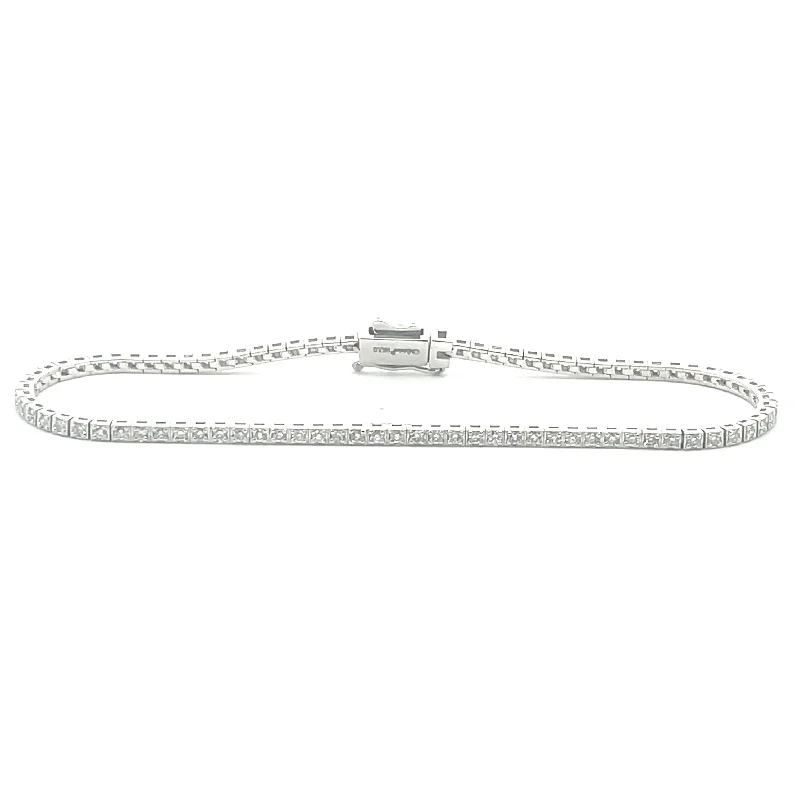 White 14 Karat 7 inch Tennis Lab Grown Diamond Bracelet