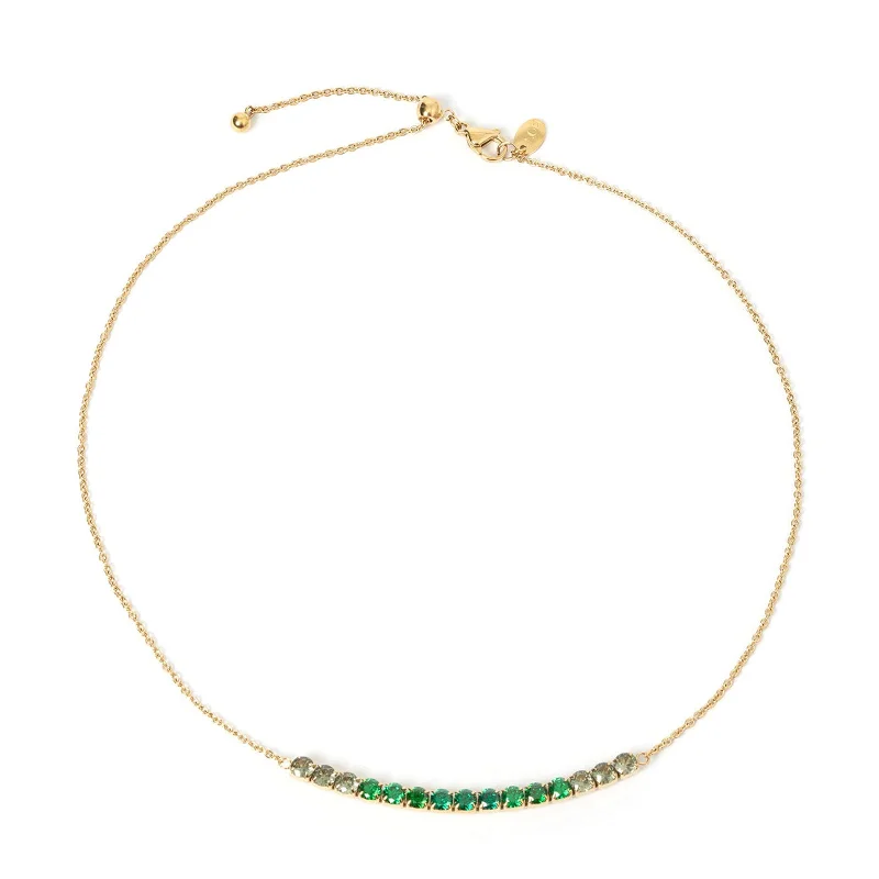 Zalia Gold Necklace - Emerald