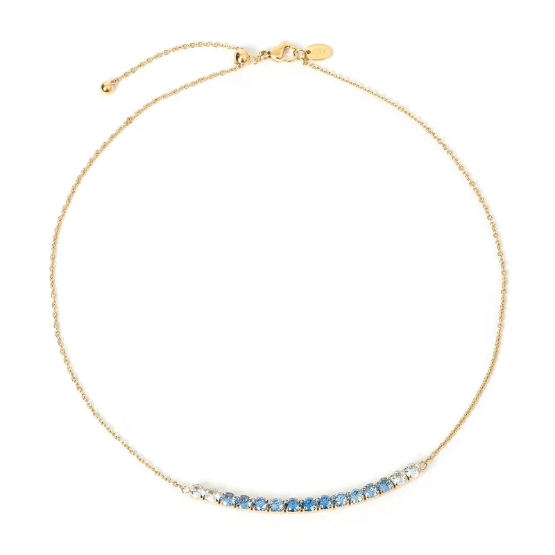 Zalia Gold Necklace - Sapphire