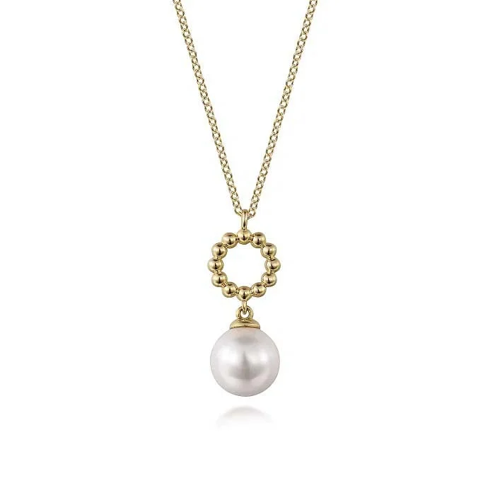 titanium black matte ring Gabriel & Co. Freshwater Pearl Bujukan Drop Necklace in 14K Yellow Gold