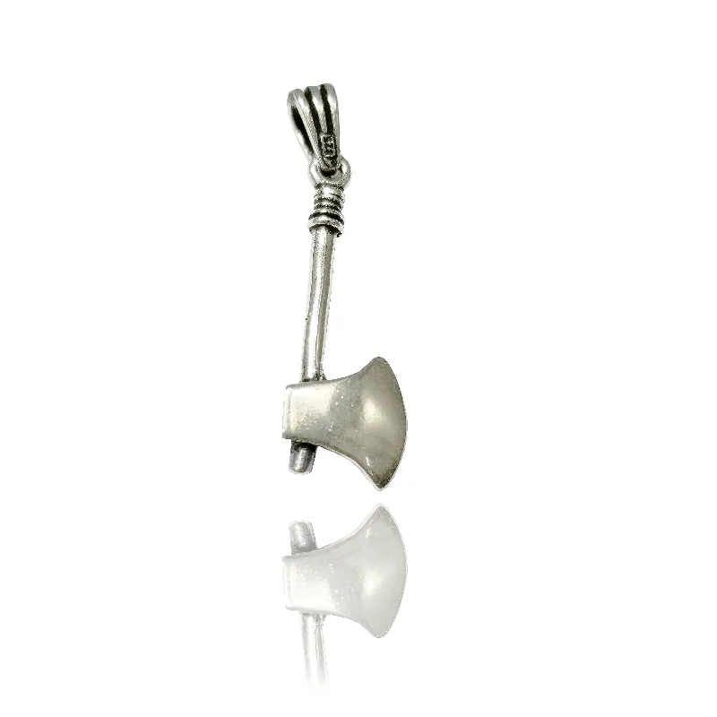 handmade leather ring Axe Pendant (Sterling Silver)