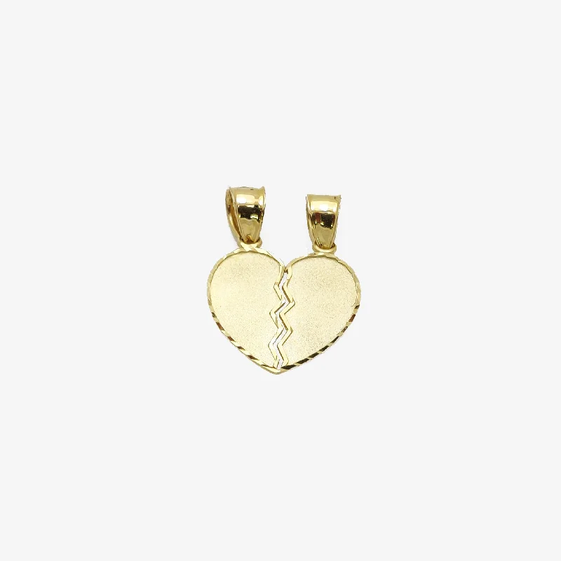 black spinel ring men Broken/Split Heart Pendant (14K)