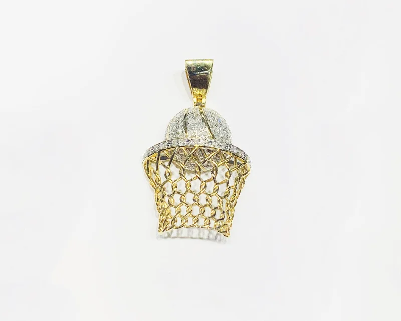 bold statement cuff bracelet Diamond Basketball Pendant (10K)