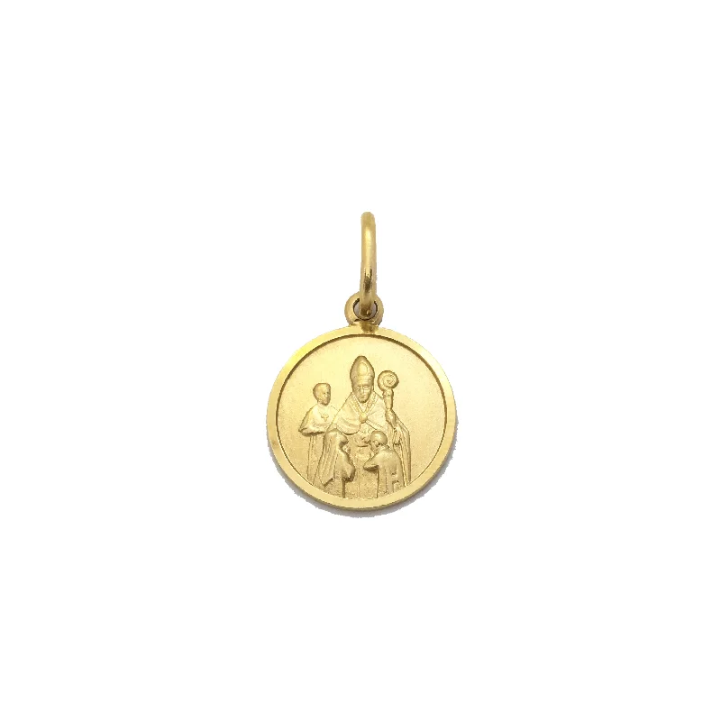 black diamond stud earrings Supreme Pontiff and Children Medal Pendant (14K)