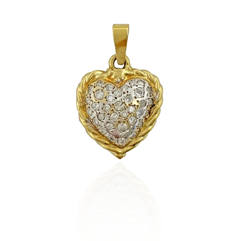unique blue topaz ring Twisted Heart Pendant (14K)